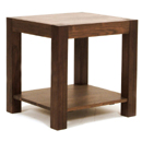 Sq walnut wood end table furniture