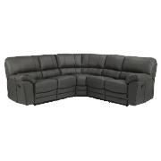 Madrid leather recliner corner sofa, black