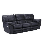 Madrid leather recliner sofa large, black