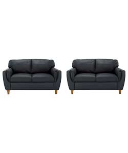 Madrid Regular and Regular Sofa - Black