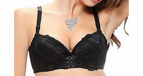 Magic Boost Bra Super Boost Magic Enhancer Push Up Bra Gel Padded/Massage/Side Support/Plunge Black 38 A B