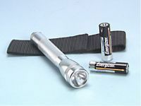 Maglite Mini Mag Torch Silver   Holster Size 2 x AA Batts