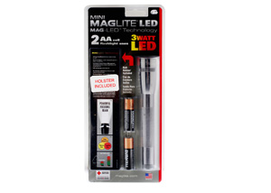 maglite Torch AA x2 - Steel Grey - 3Watt LED with Holster - Ref. SP2209HF