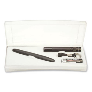 maglite Torch Solitaire with Fisher Space Pen - Black