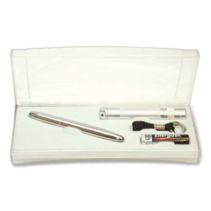 maglite Torch Solitaire with Fisher Space Pen - Chrome