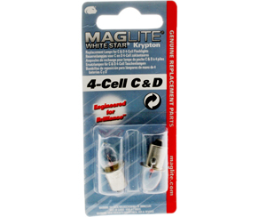 Torch Spare Bulb Set - for 4 Cell C and D size Maglite - 2 in a Pack - Ref. LWSA401U