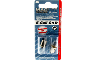 maglite Torch Spare Bulb Set - for 5 Cell C and D size Maglite - 2 in a Pack - Ref. LWSA501U
