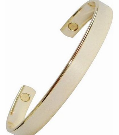 Mens or Womens Magnetic Bracelets / Therapy Bangles in a Plain Polished Finish (Gold)
