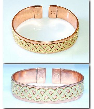 Magnetic Bracelets Magnetic Copper Brass Celtic Knot Design Bracelet/Bangle 32M - With FREE gift!