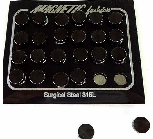 Magnetic Jewellery 1 x Pair of Magnetic Clip On Black Stud Earrings