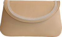 Magrit cream leather clutch handbag