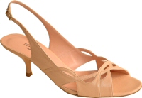 Magrit peach coloured leather slingback shoe