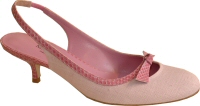 pink fabric leather slingback shoe