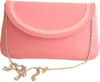 pink leather clutch handbag
