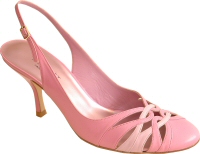 pink leather high heeled slingback shoe