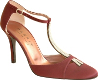 Magrit plum satin leather and diamonte eve shoe