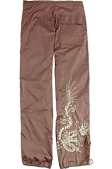 Dragon embroidered satin cotton snopants