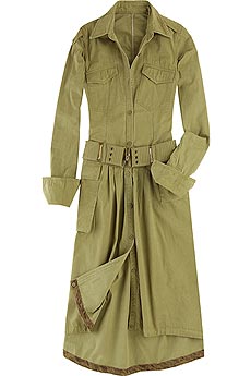 Glazed cotton shirt dress