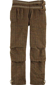 Hunter wool check cropped pants