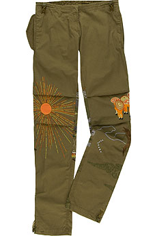 Rising sun embroidered snopants