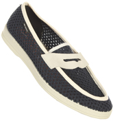 Maians Eugenio Rejilla Navy and White Woven