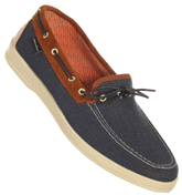 Narciso Navy and White Deck Shoes