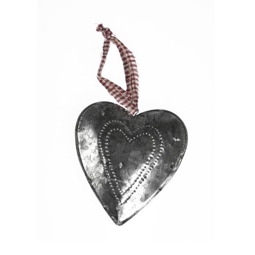 Galvanised Metal Heart Decoration