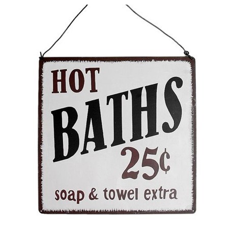 HOT BATHS Hanging Sign