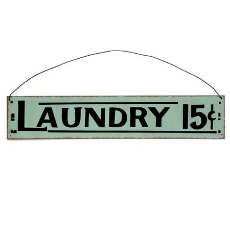 Maison Blue LAUNDRY Antique style sign
