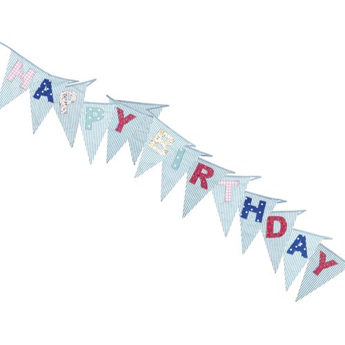 Maison Blue Party Bunting - Happy Birthday in Blue