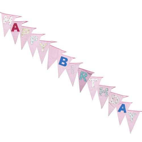 Maison Blue Party Bunting - Happy Birthday in Pink