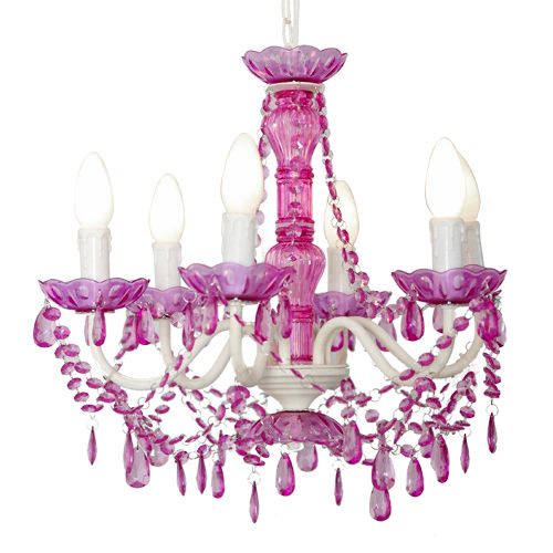 Maison Blue PINK 6 Light CRYSTAL CHANDELIER - Shabby Chic