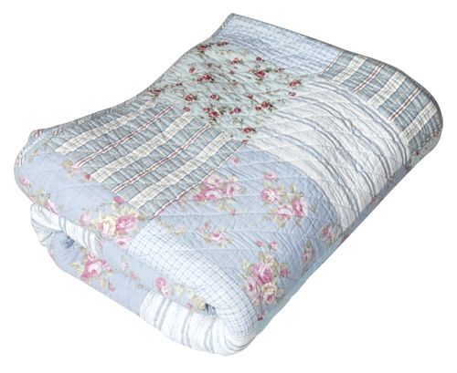 Maison Blue Quilt Throw in Blue Patchwork