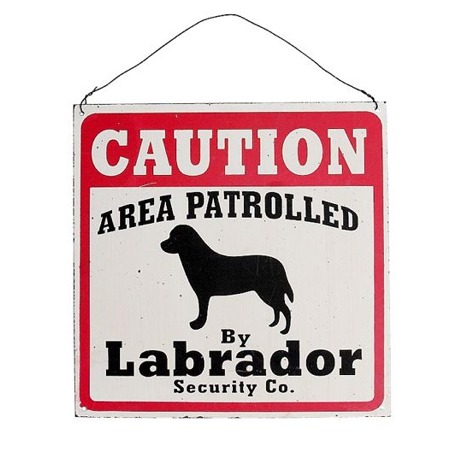 Maison Blue Warning DOG Sign