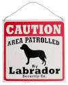 Maison Blue Warning Guard Dog Labrador Sign