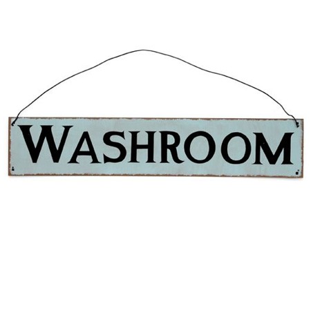 Maison Blue WASHROOM Sign