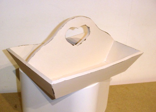 Maison Blue Wooden Heart handle trug or tray