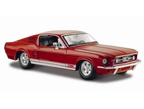 Diecast Model Ford Mustang GT (1967) in Red (1:24 scale)