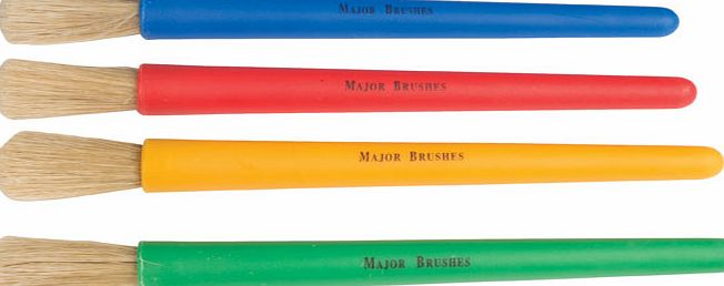 Major Brushes Coloured Junior Chubby Brushes - Pack of 4 6002-4C