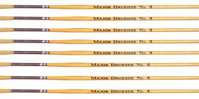 Major Brushes Hog Bristle Short Hand Round Tip Size 4 - Pack