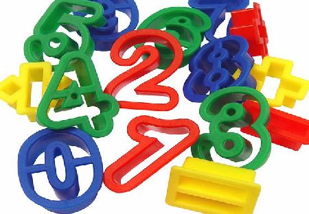 Major Brushes Plastic Dough Cutters Numbers and Symbols Pack