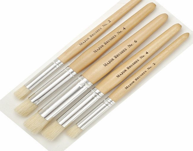 Major Brushes Short Handle Stencil Brush - Set of 5 569-5