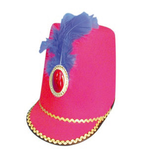 majorette hat, red felt