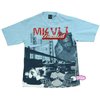 Makaveli Branded Montage Dip Dye T-Shirt (Sky/Blk)