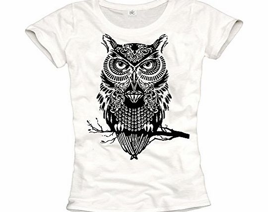MAKAYA Womens Owl T-Shirt White M
