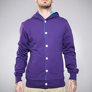 Makia Button Up Hoody - Purp/Vivid Blue