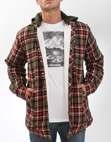 Makia Logger Hooded flannel shirt