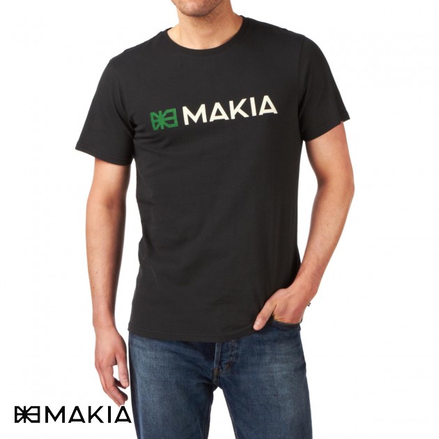 Makia Mens MAKIA Flag Makia T-Shirt - Black