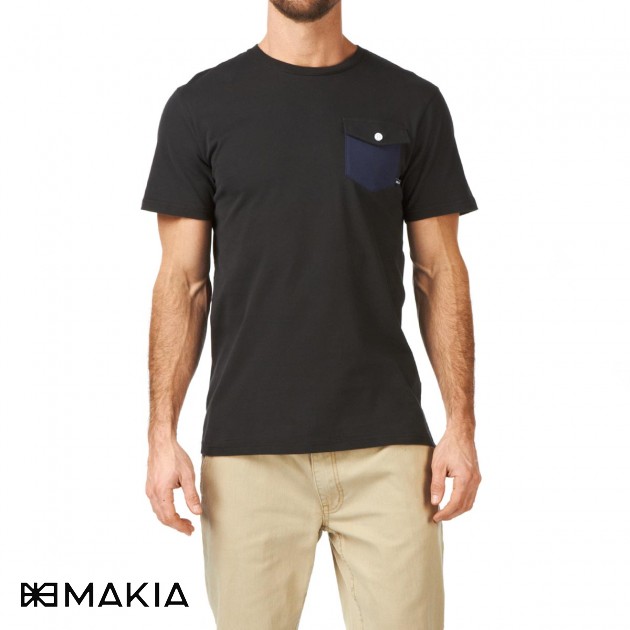 Mens MAKIA Pocket T-Shirt - Black