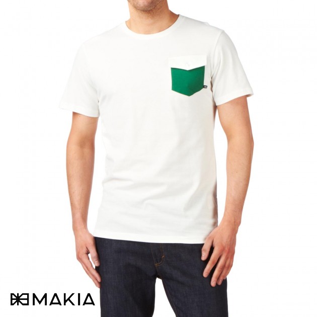 Makia Mens MAKIA Pocket T-Shirt - White